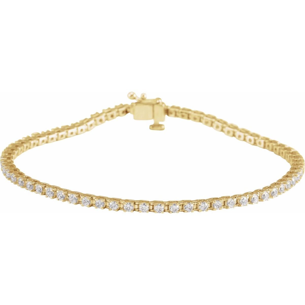 Diamond Line Bracelet — 2 carats total weight, 14k Yellow Gold