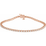 Diamond Line Bracelet — 2 carats total weight, 14k Rose Gold