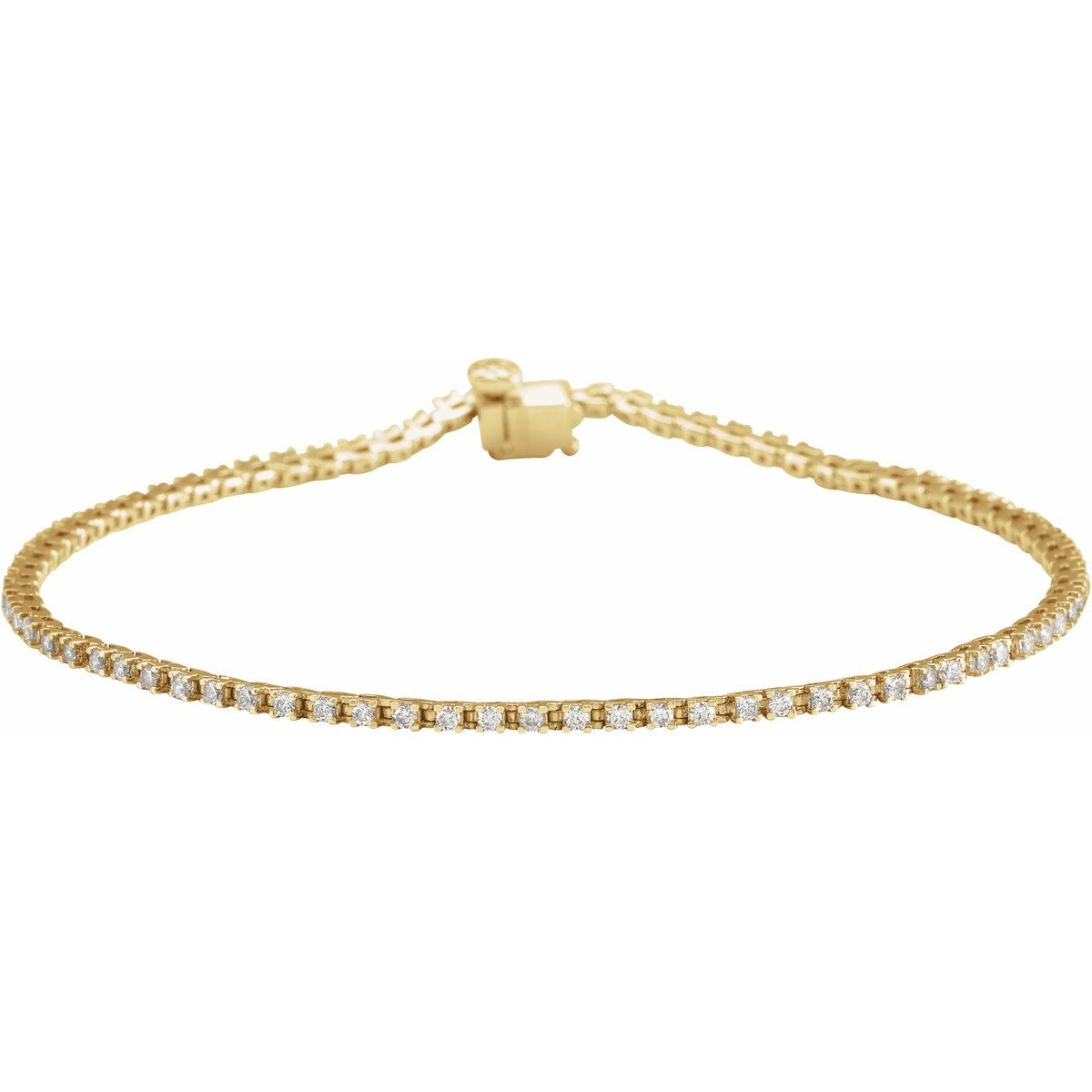 Diamond Line Bracelet — 1 carat total weight, 14k Yellow Gold