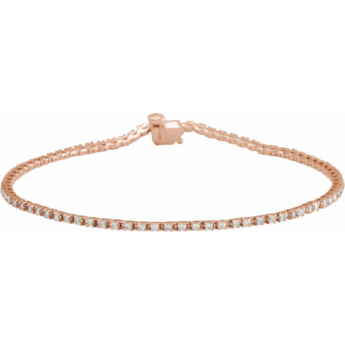 Diamond Line Bracelet — 1 carat total weight, 14k Rose Gold