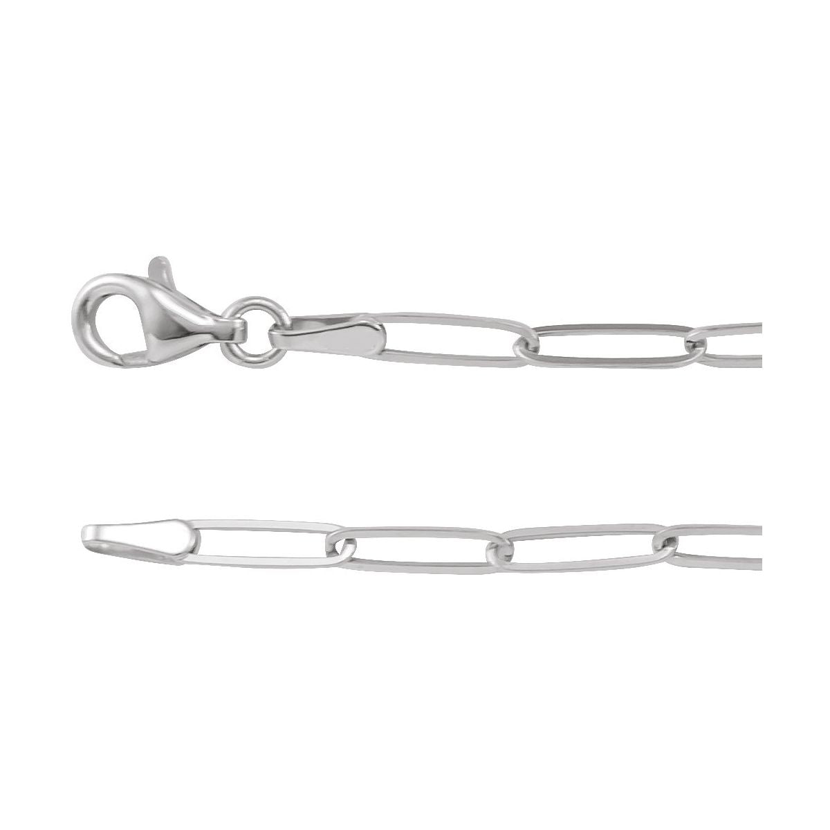 2.6 mm Paperclip-Style Chain in Sterling Silver