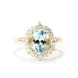 Aquamarine and Natural Diamond Ring