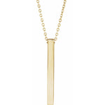 Four-Sided Bar Necklace — Bar Size 25 x 2.5 mm, 14k Yellow Gold