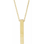 Four-Sided Bar Necklace — Bar Size 17 x 2.5 mm, 14k Yellow Gold