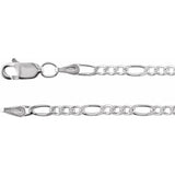 Figaro Chain 2.5mm 20" Sterling Silver w/ Lobster Clasp
