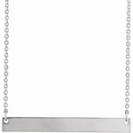 Engraved Bar Necklace — Bar Size 26 x 3.5 mm, 14k White Gold