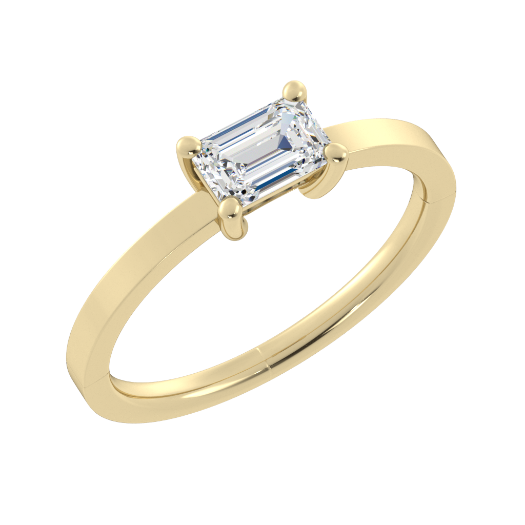 1/2 Carat Emerald Cut Lab Grown Diamond Solitaire