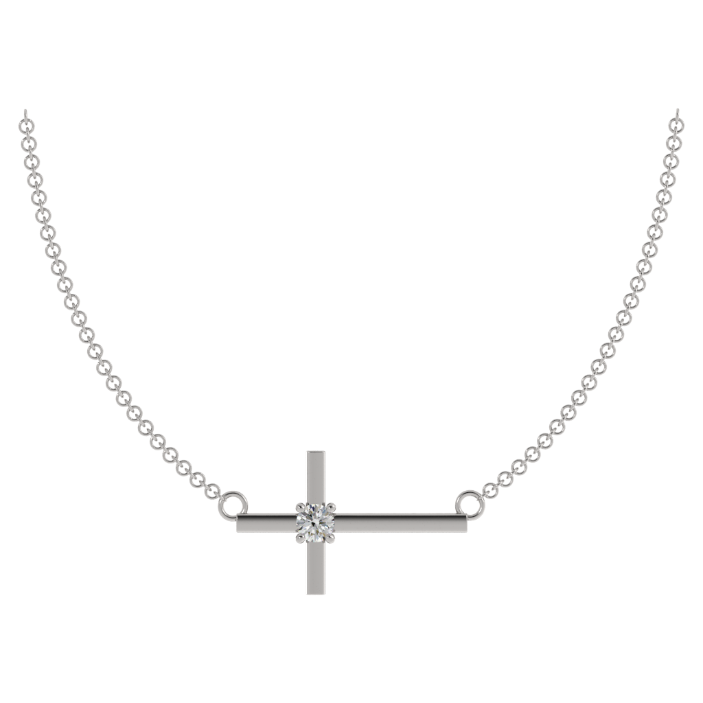 Sideways Cross with Diamond