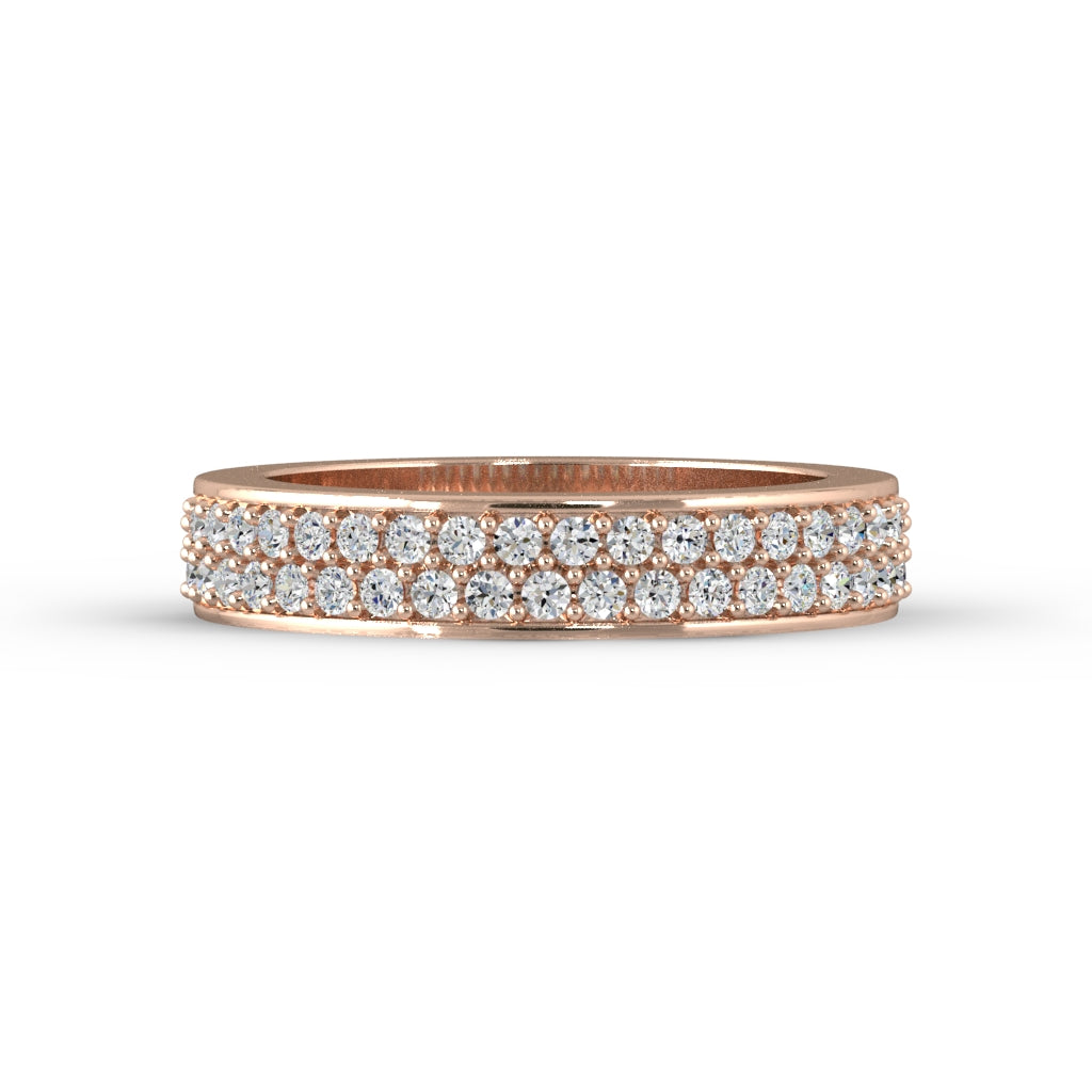2 Row Pave Band — Rose gold