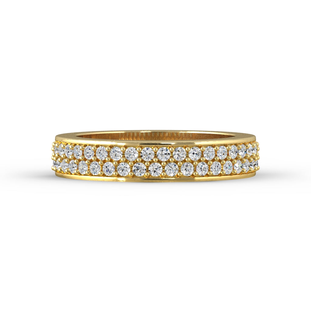 2 Row Pave Band — yellow gold