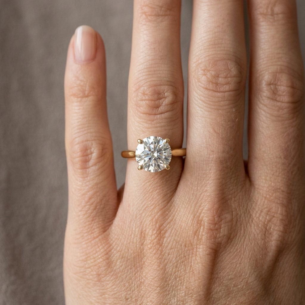 Sacred — Round center, yellow gold, on the hand