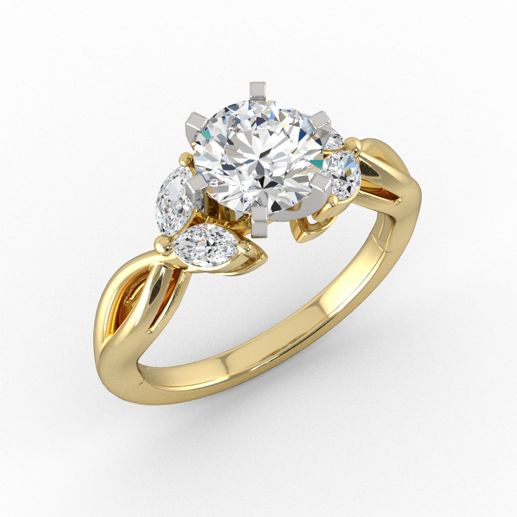 Briar — Round center, yellow gold