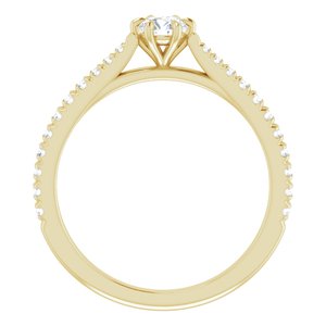 Aveena — Round center, yellow gold