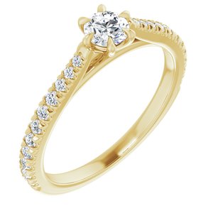 Aveena — Round center, yellow gold
