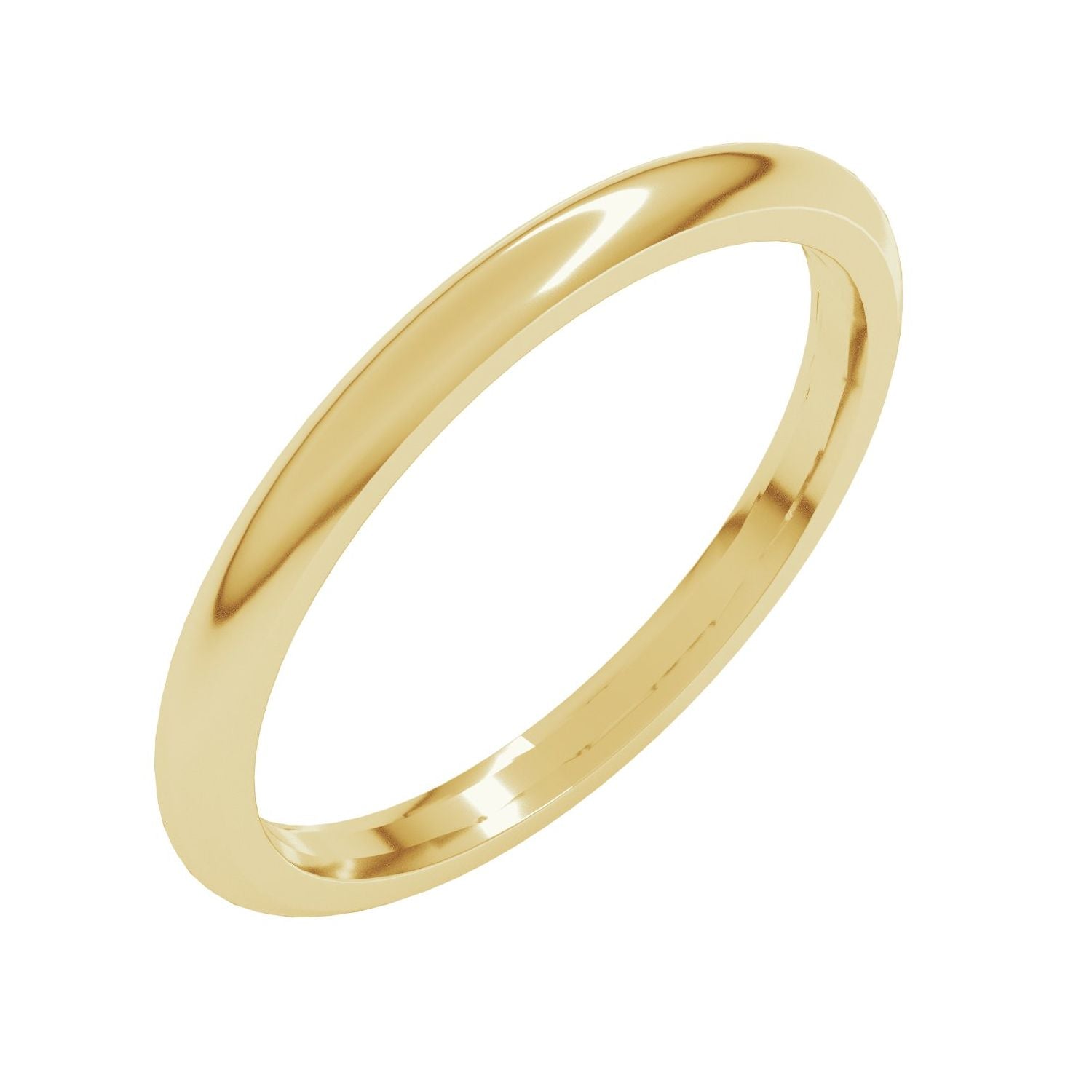 Half Round Comfort-Fit Band — Standard · 2 mm, yellow gold