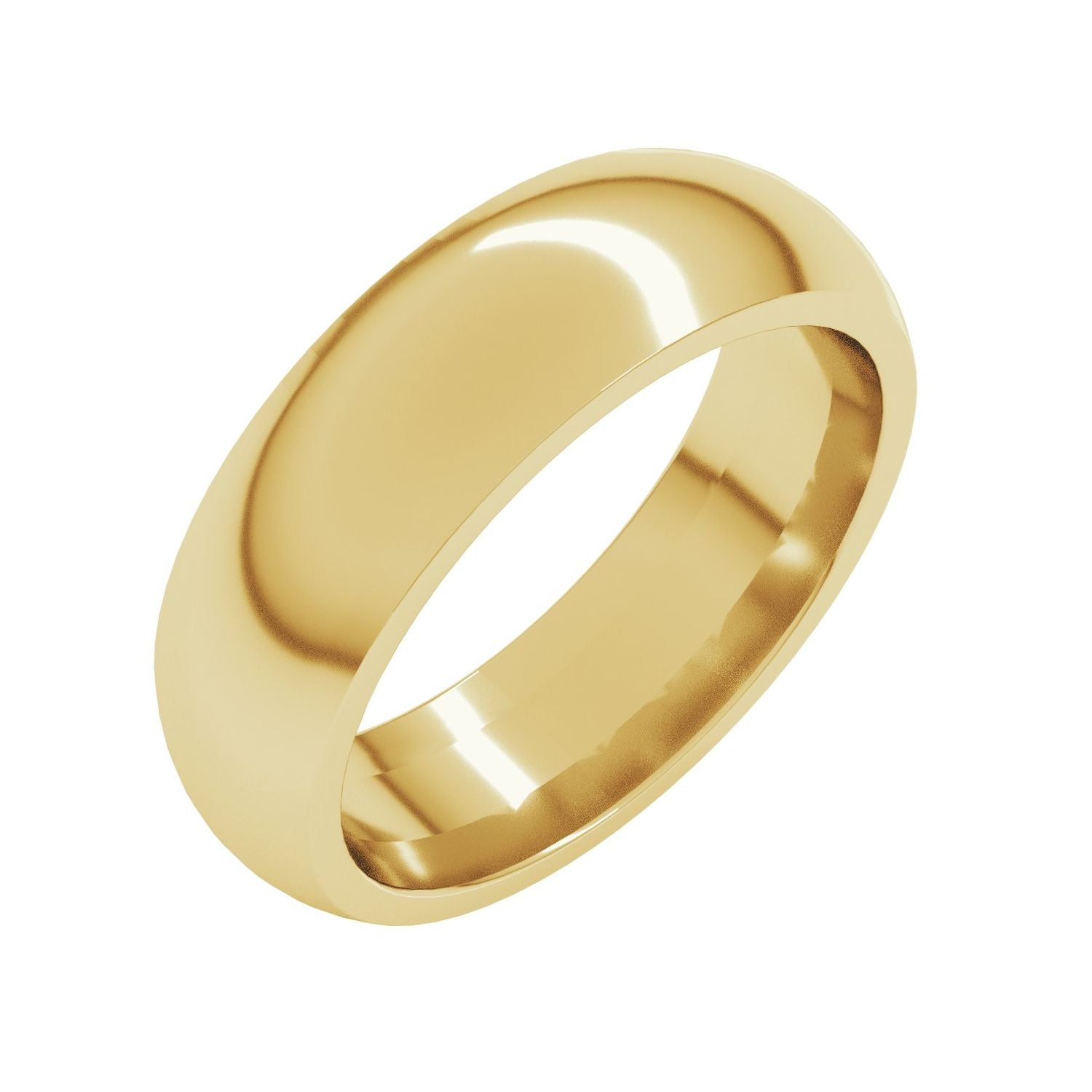 Half Round Comfort-Fit Band — Standard · 6 mm, yellow gold