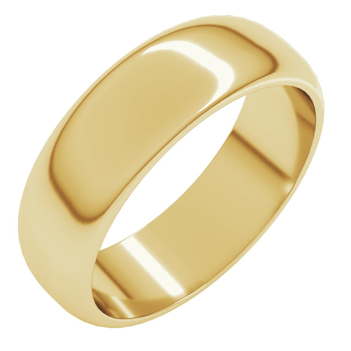 Half Round Band — Standard · 6 mm, yellow gold
