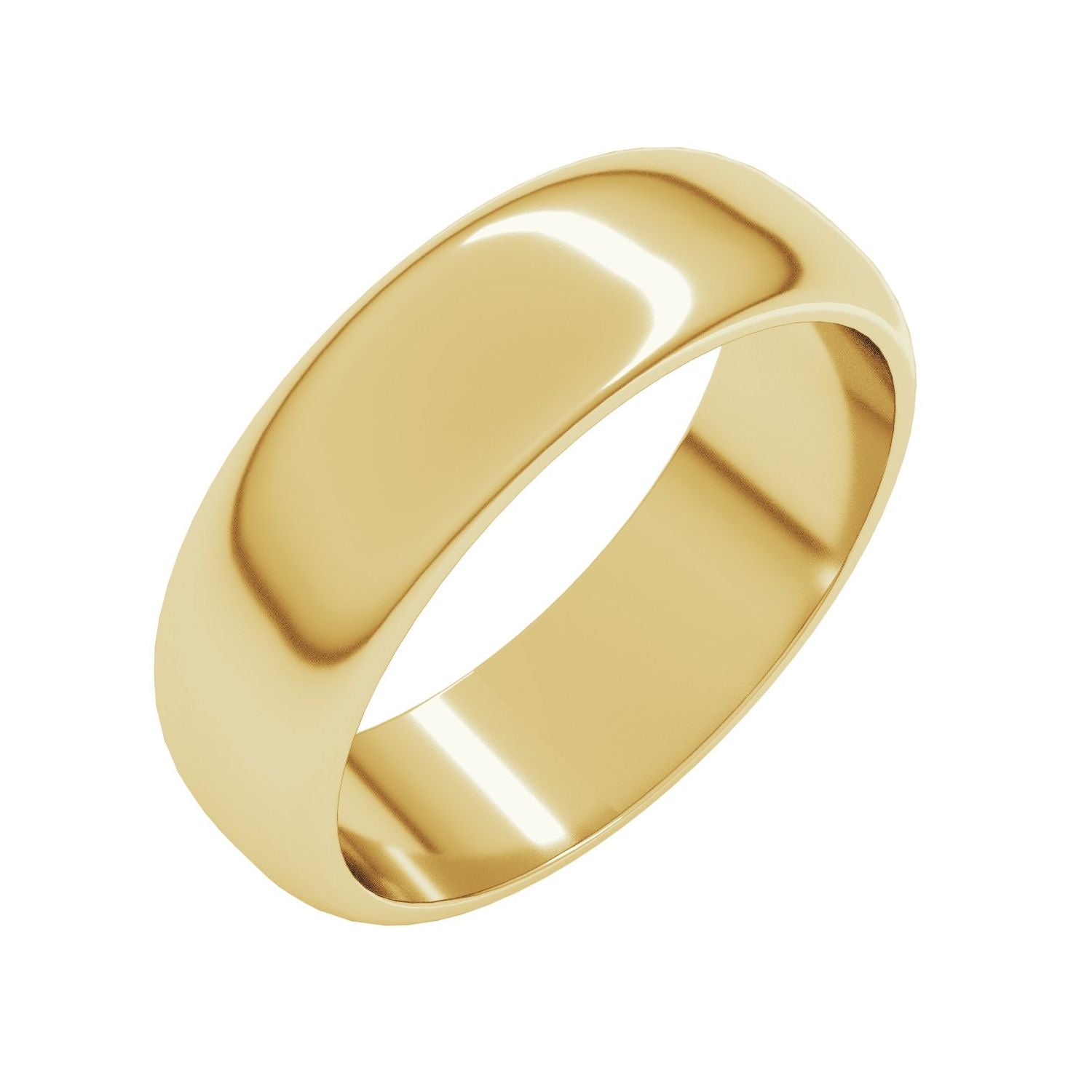 Half Round Band — Standard · 6 mm, yellow gold