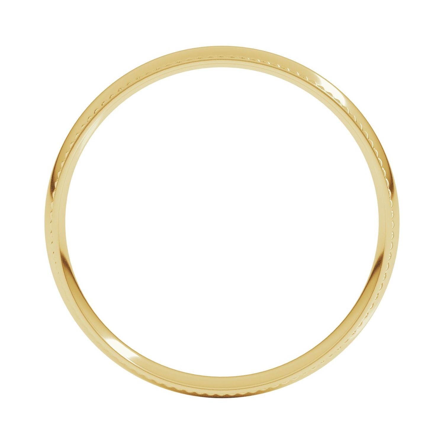Rope Half Round Comfort-Fit Band — 3 mm, yellow gold