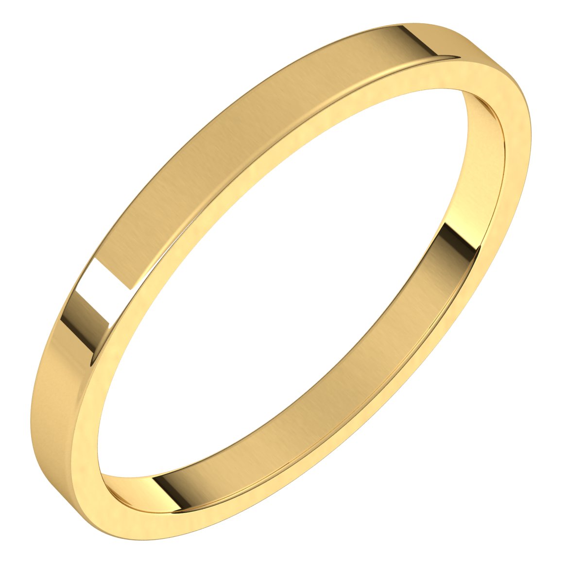 Flat Band — Standard · 2 mm, yellow gold