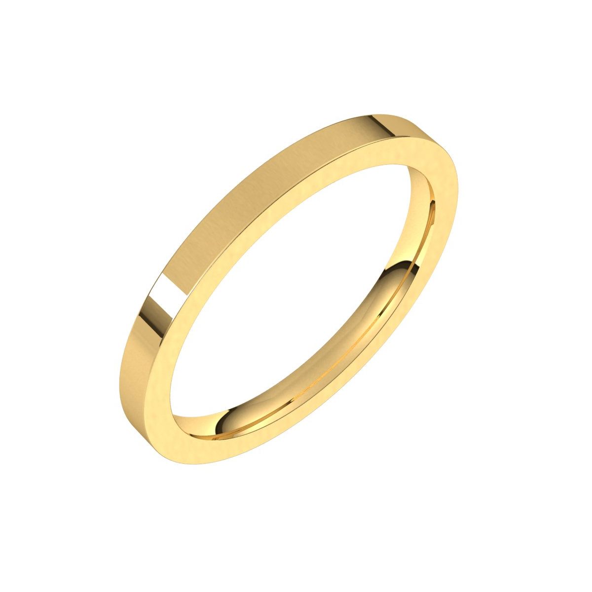 Flat Comfort-Fit Band — Standard · 2 mm, yellow gold