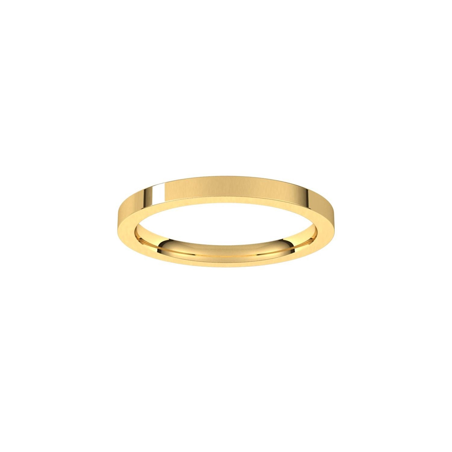 Flat Comfort-Fit Band — Standard · 2 mm, yellow gold