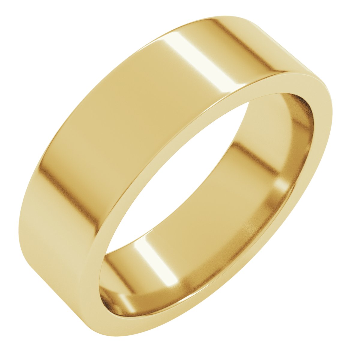 Flat Comfort-Fit Band — Standard · 6 mm, yellow gold