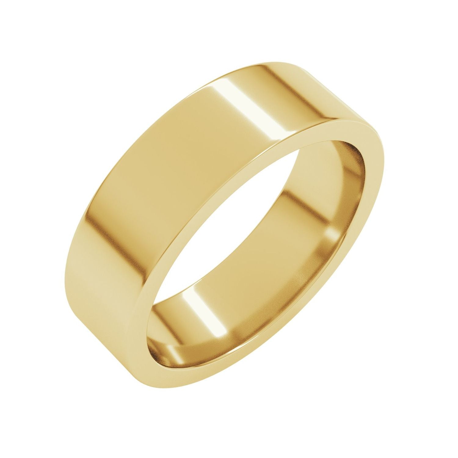 Flat Comfort-Fit Band — Standard · 6 mm, yellow gold
