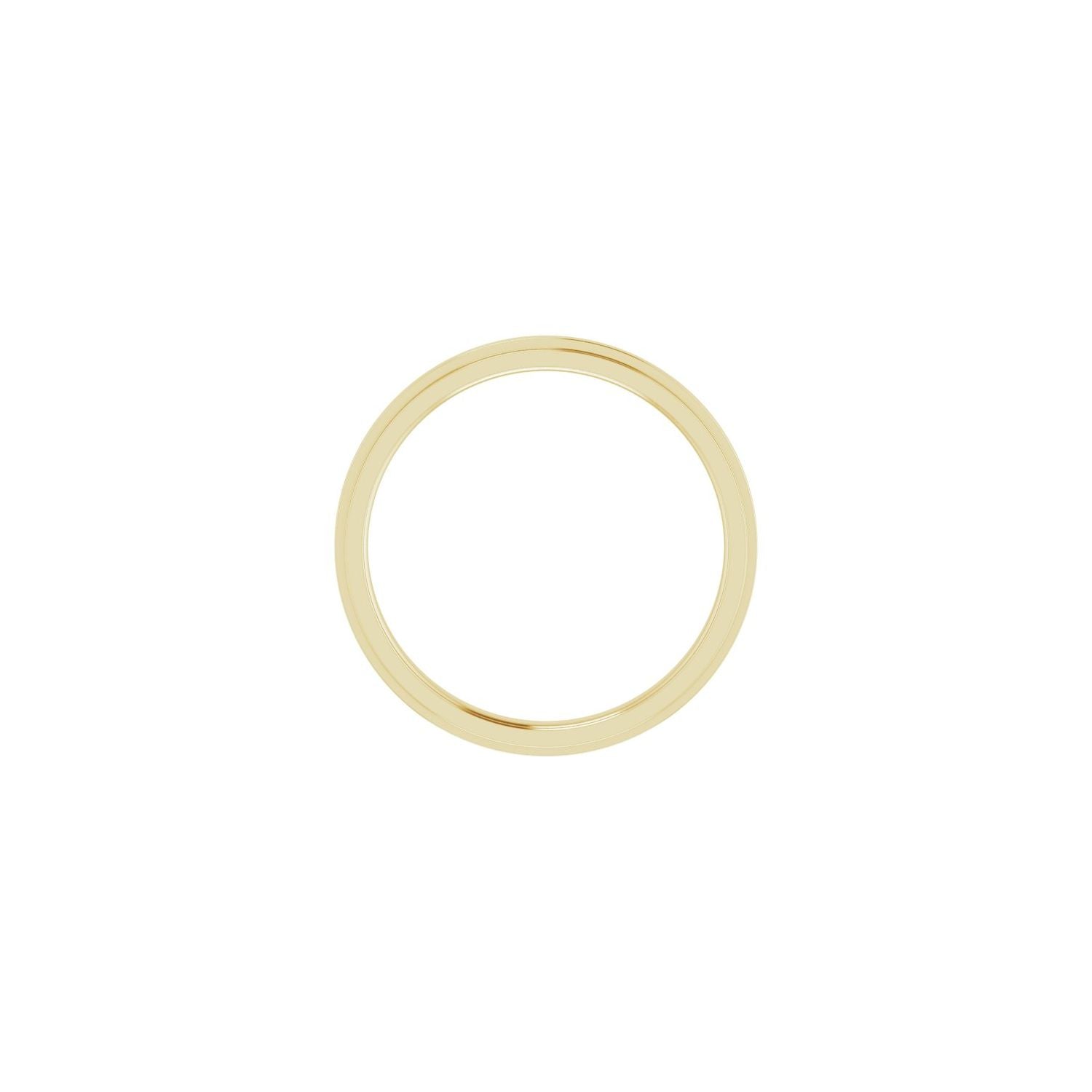Flat Stepped-Edge Band — Comfort fit · 2 mm, yellow gold
