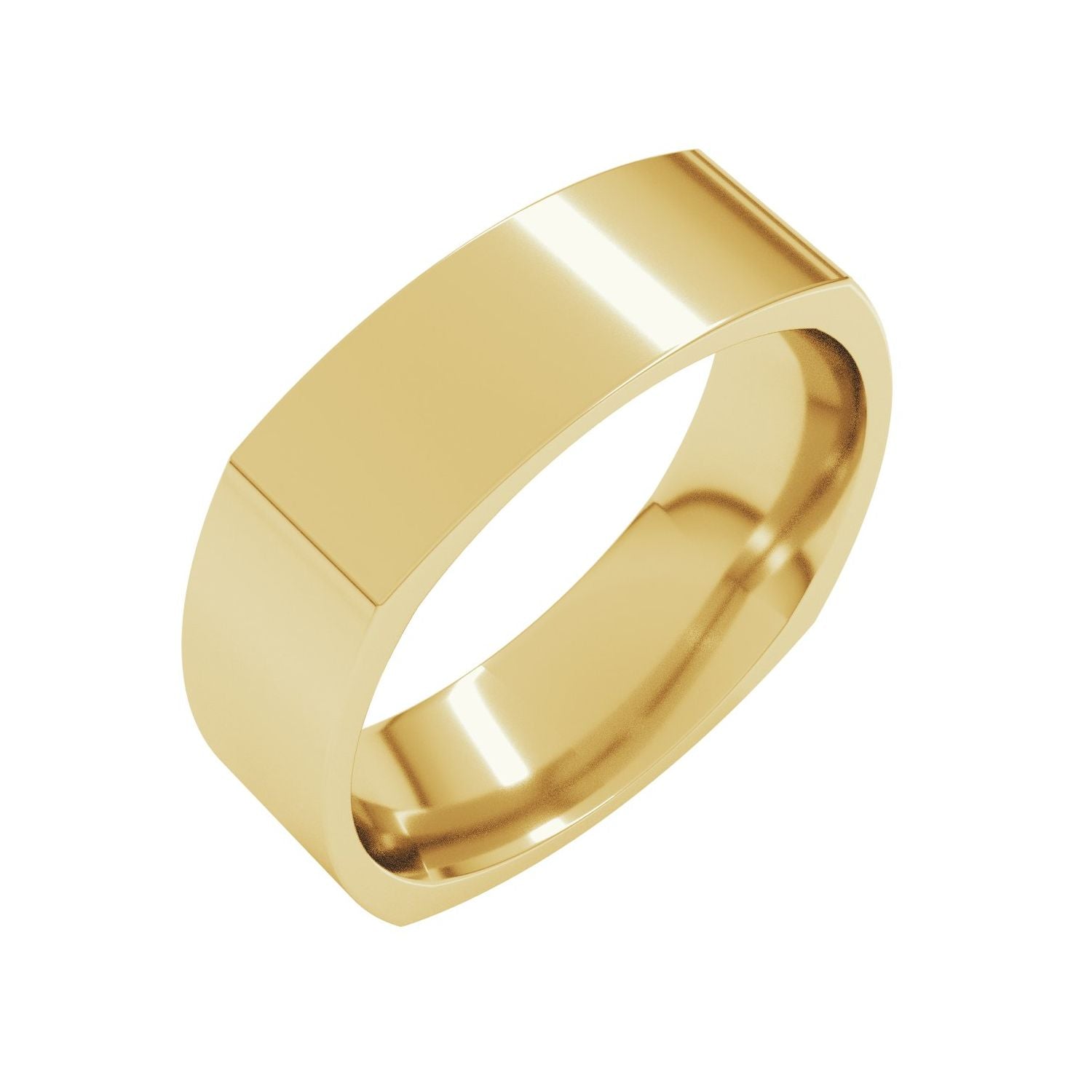 Square Comfort-Fit Band — 6 mm, yellow gold