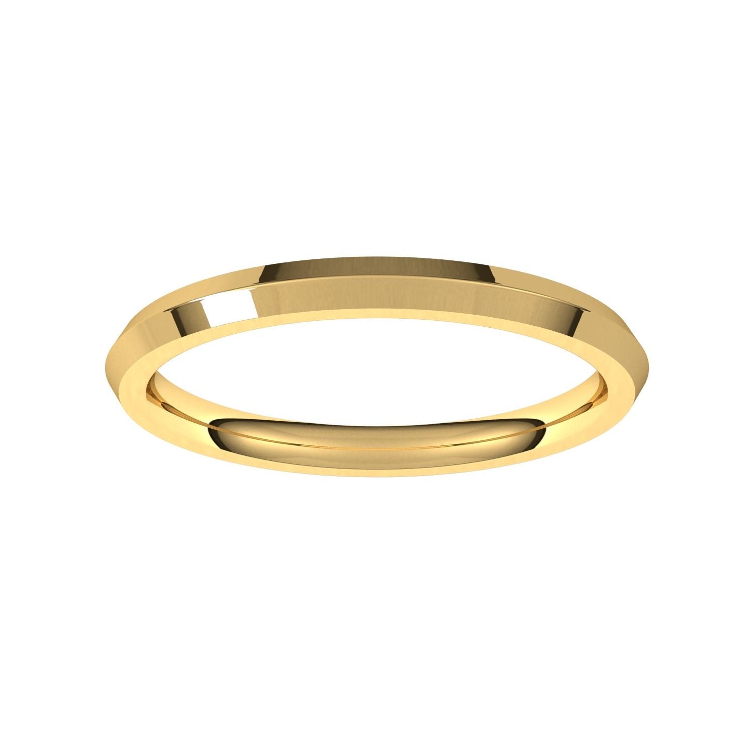 Knife-Edge Comfort-Fit Band — 2 mm, yellow gold