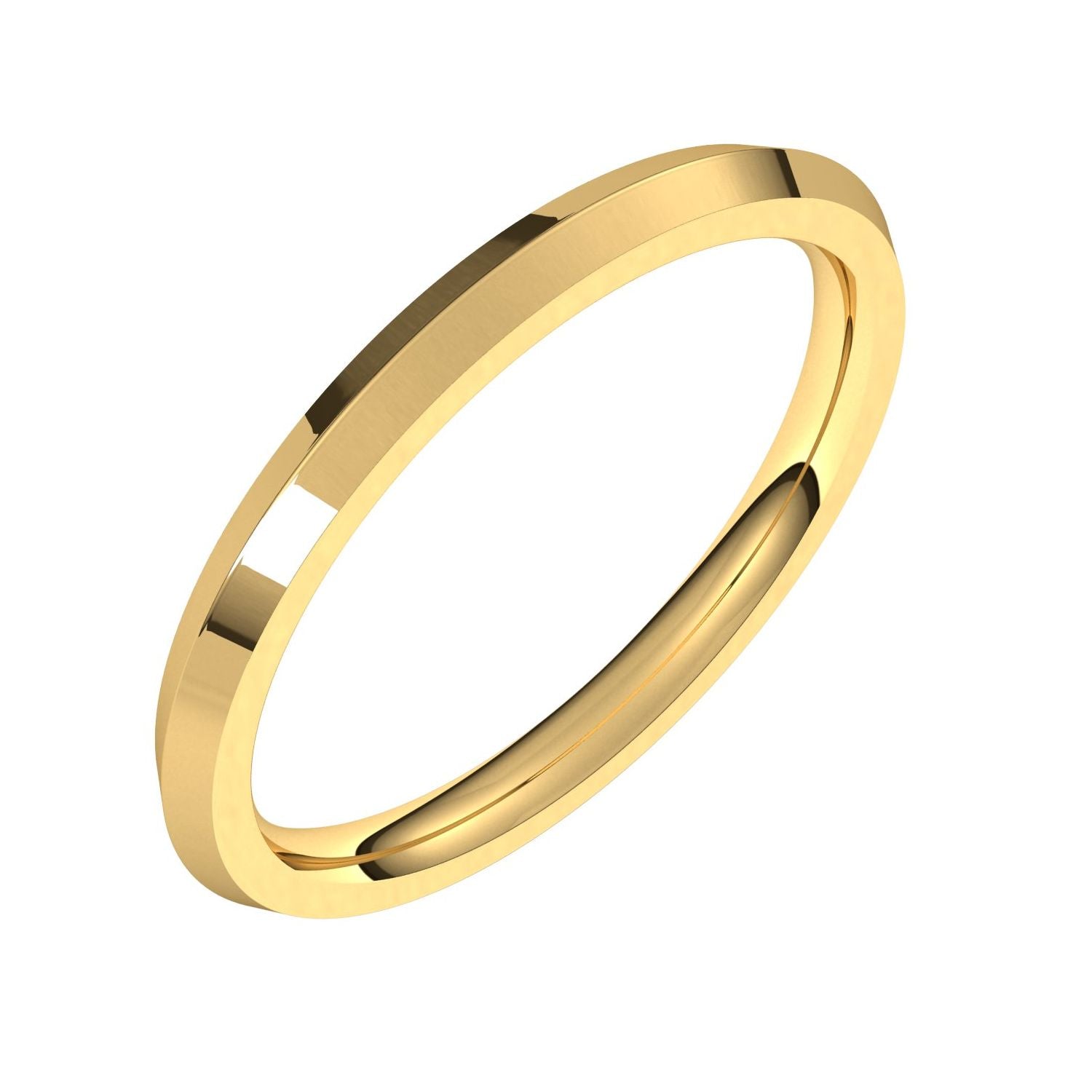 Knife-Edge Comfort-Fit Band — 2 mm, yellow gold