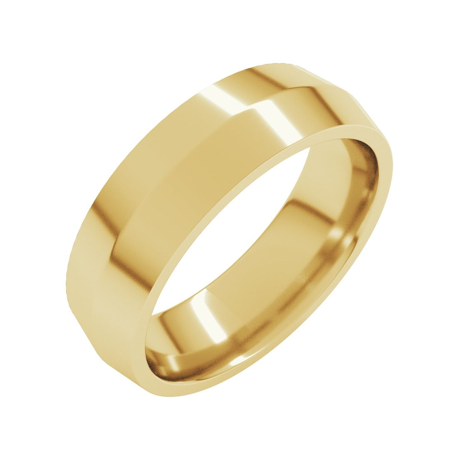 Knife-Edge Comfort-Fit Band — 6 mm, yellow gold