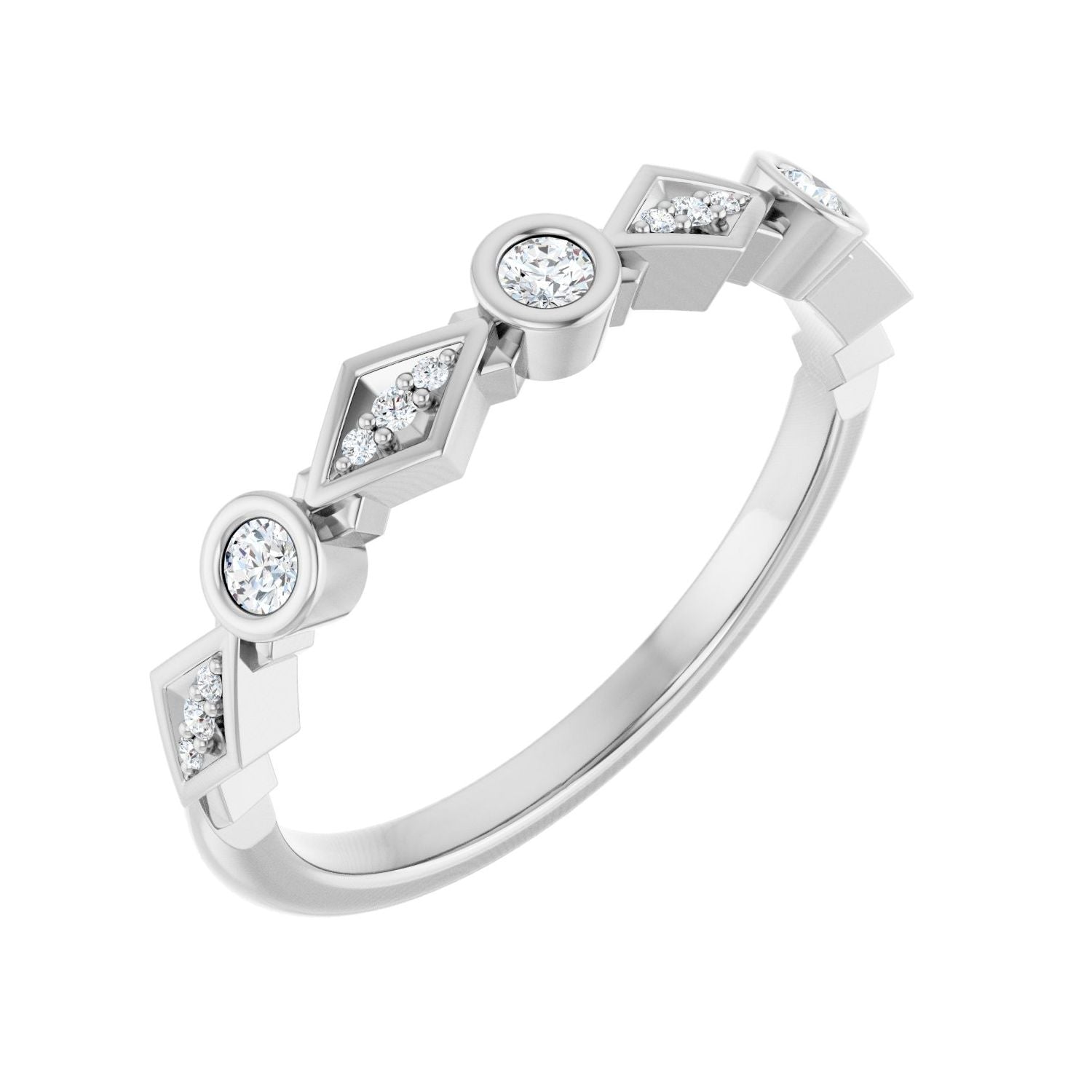 Garland — Round · 2 mm · 1/8 ctw, white gold