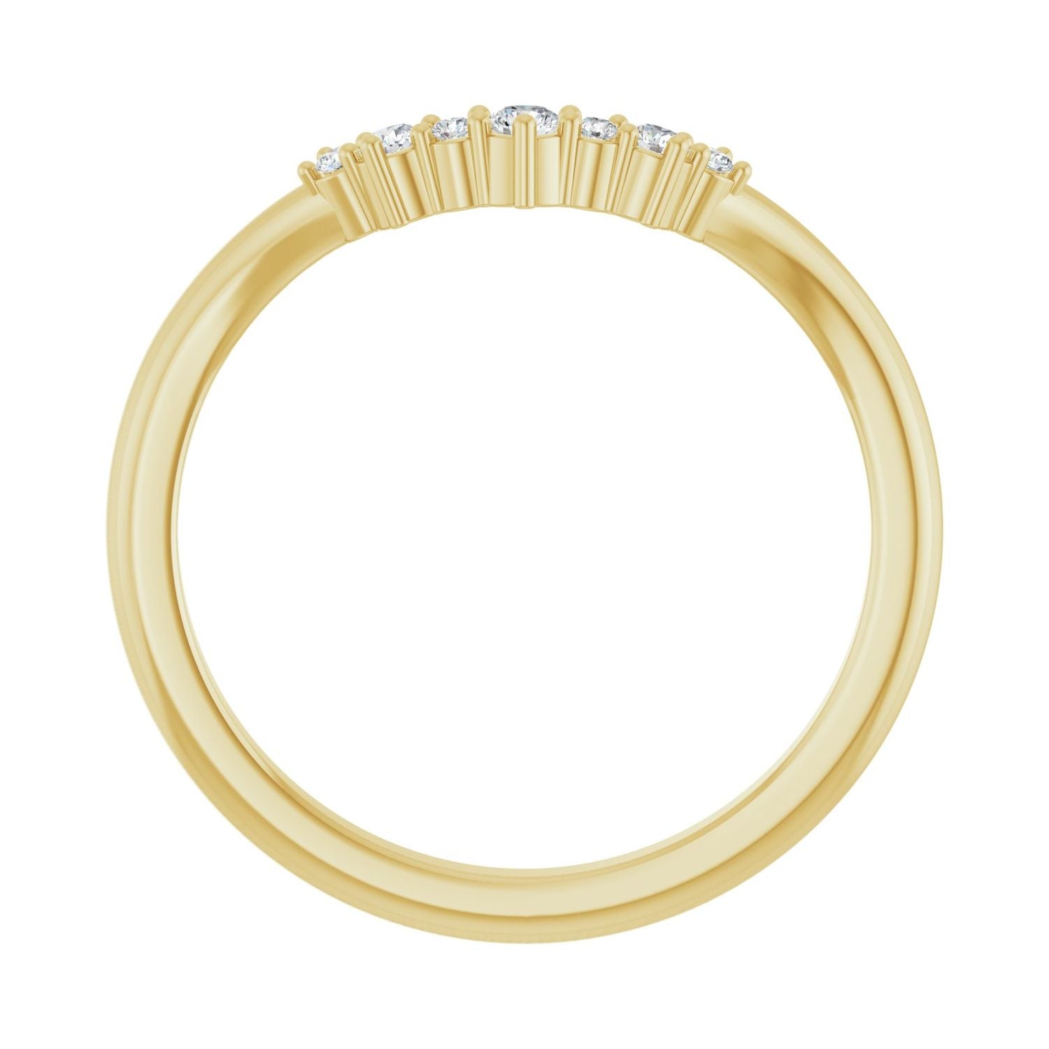 Royal Wed — For the round Royal, yellow gold