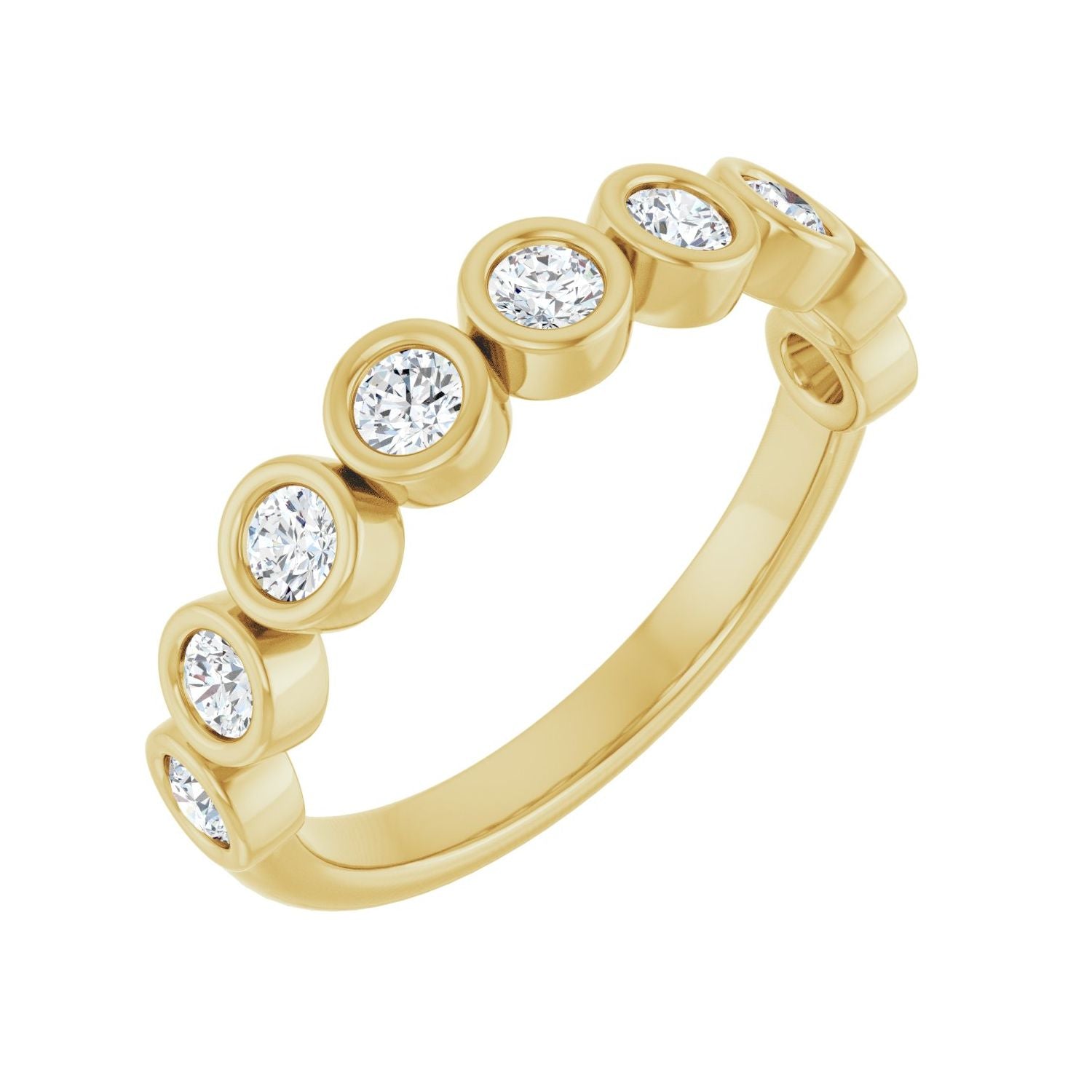 True — Round · 2.5 mm · 1/2 ctw, yellow gold