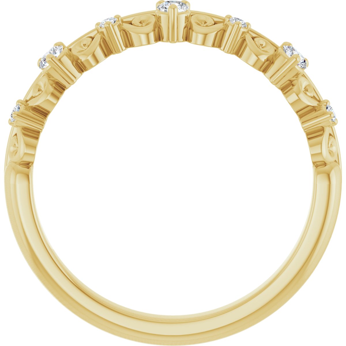Delphine — Round · 2 mm · 1/8 ctw, yellow gold