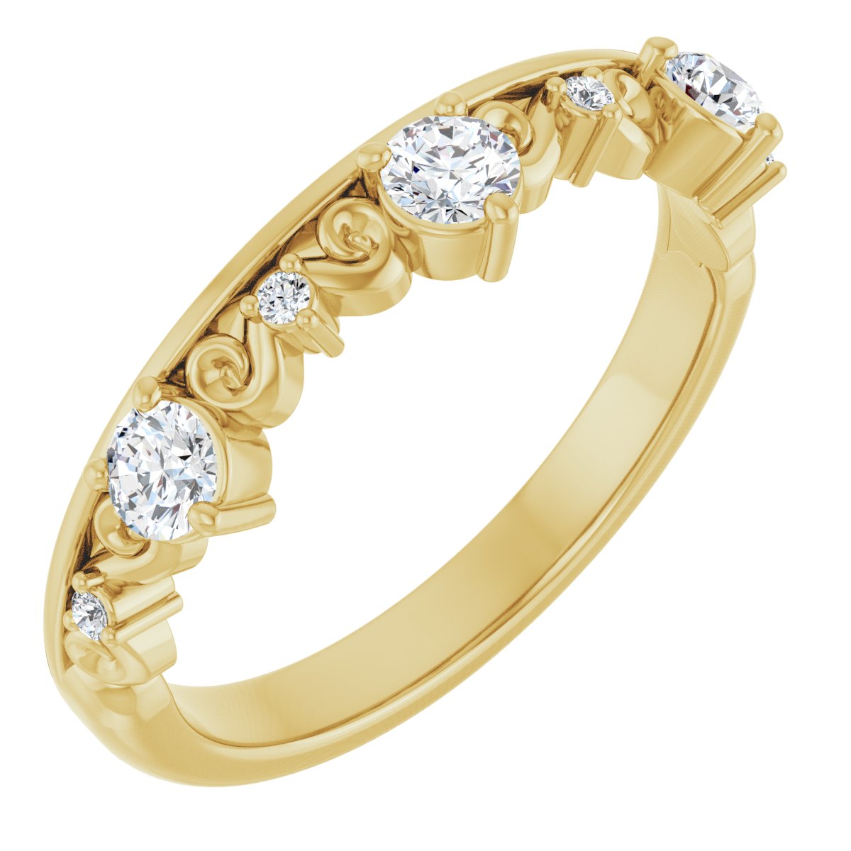 Delphine — Round · 3 mm · 1/3 ctw, yellow gold