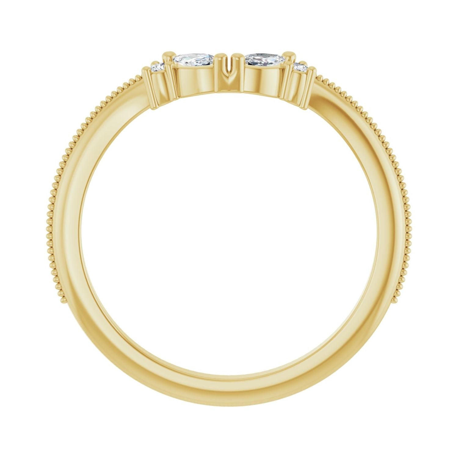Saffron — 3.5 x 2 mm, yellow gold