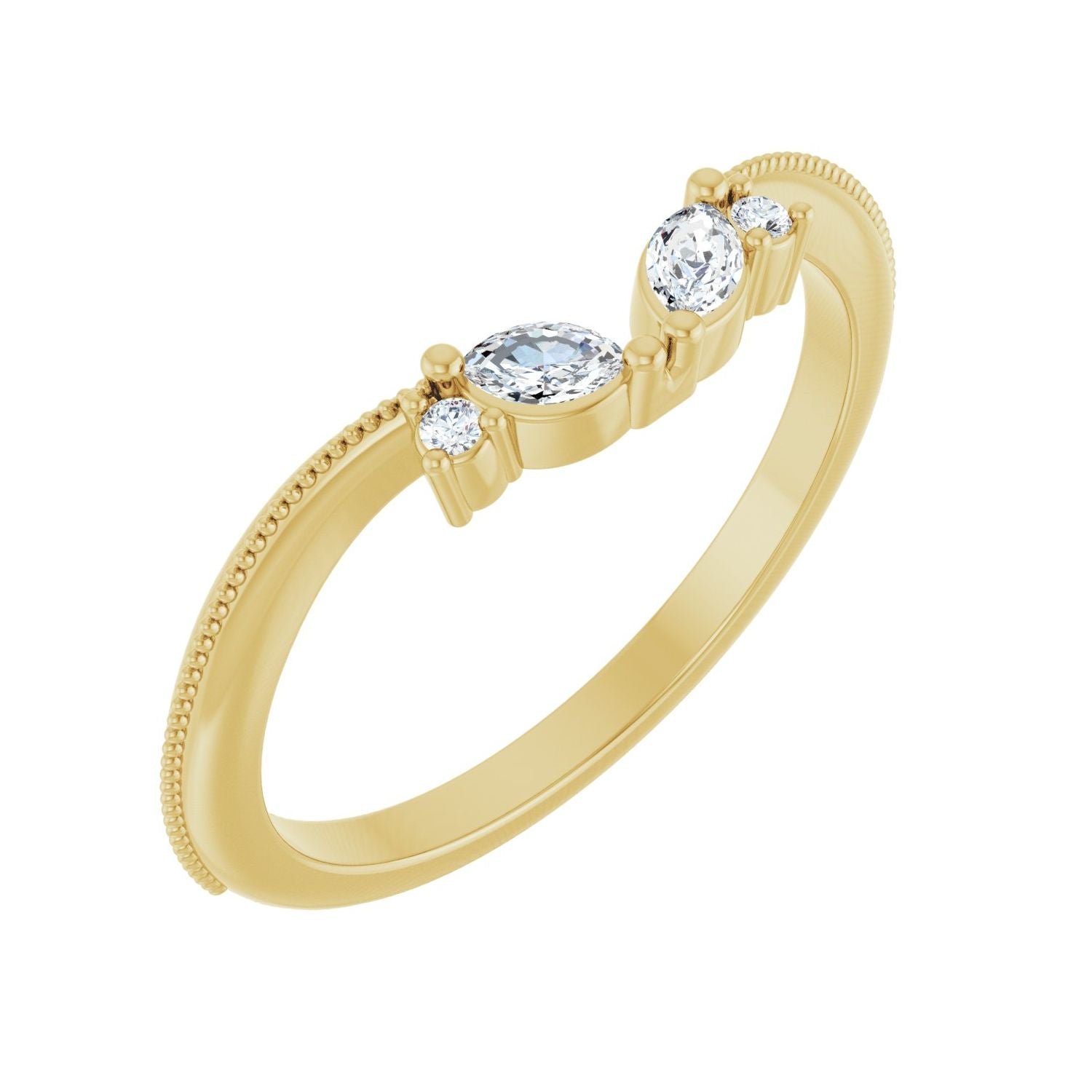 Saffron — 3.5 x 2 mm, yellow gold