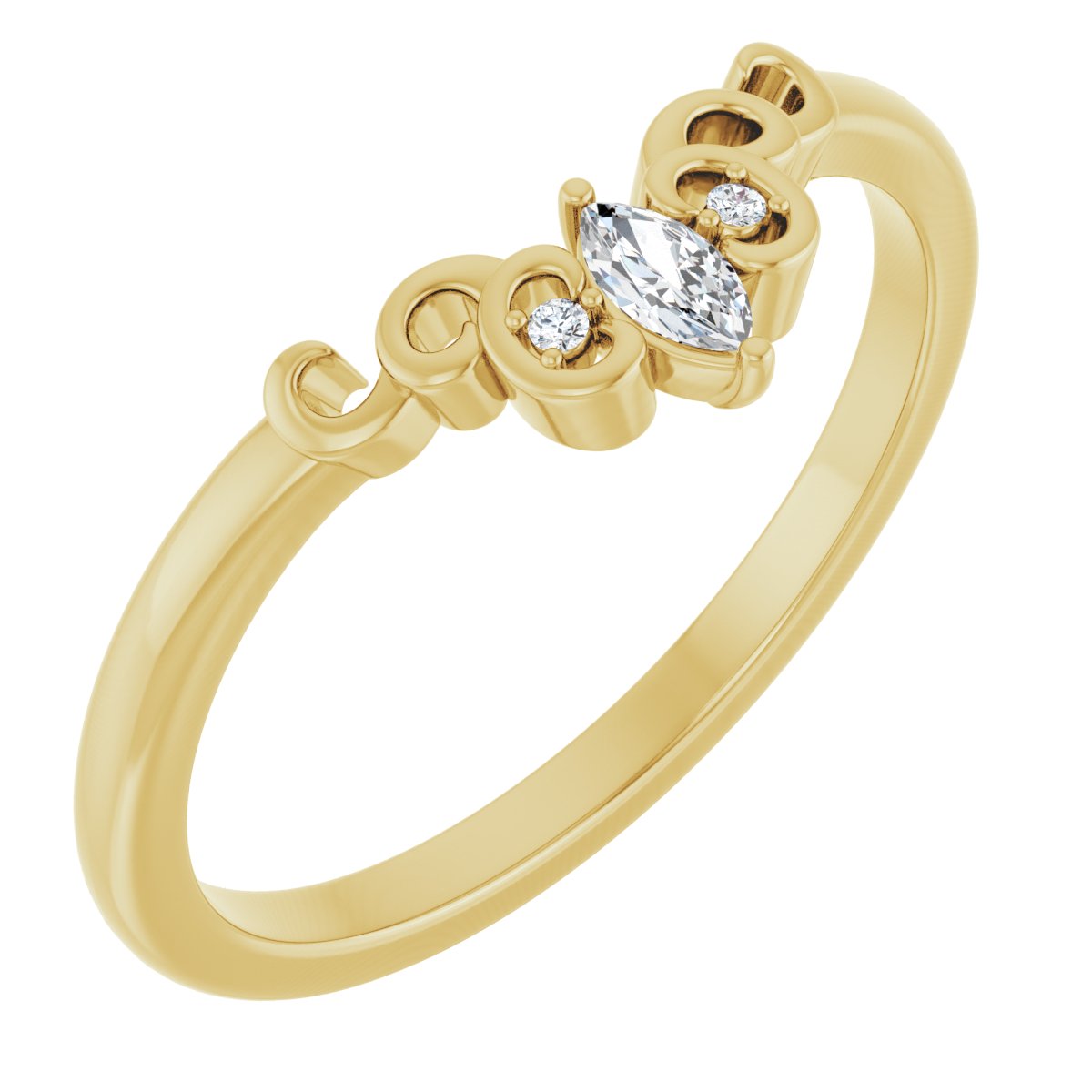 Freya — 4 x 2 mm, yellow gold
