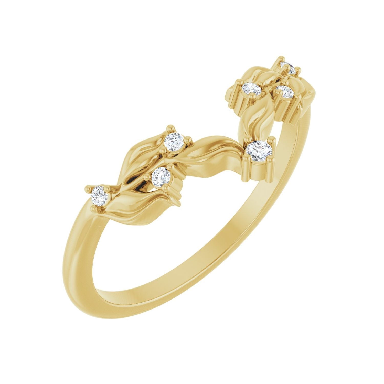 Uplifted — Round, yellow gold
