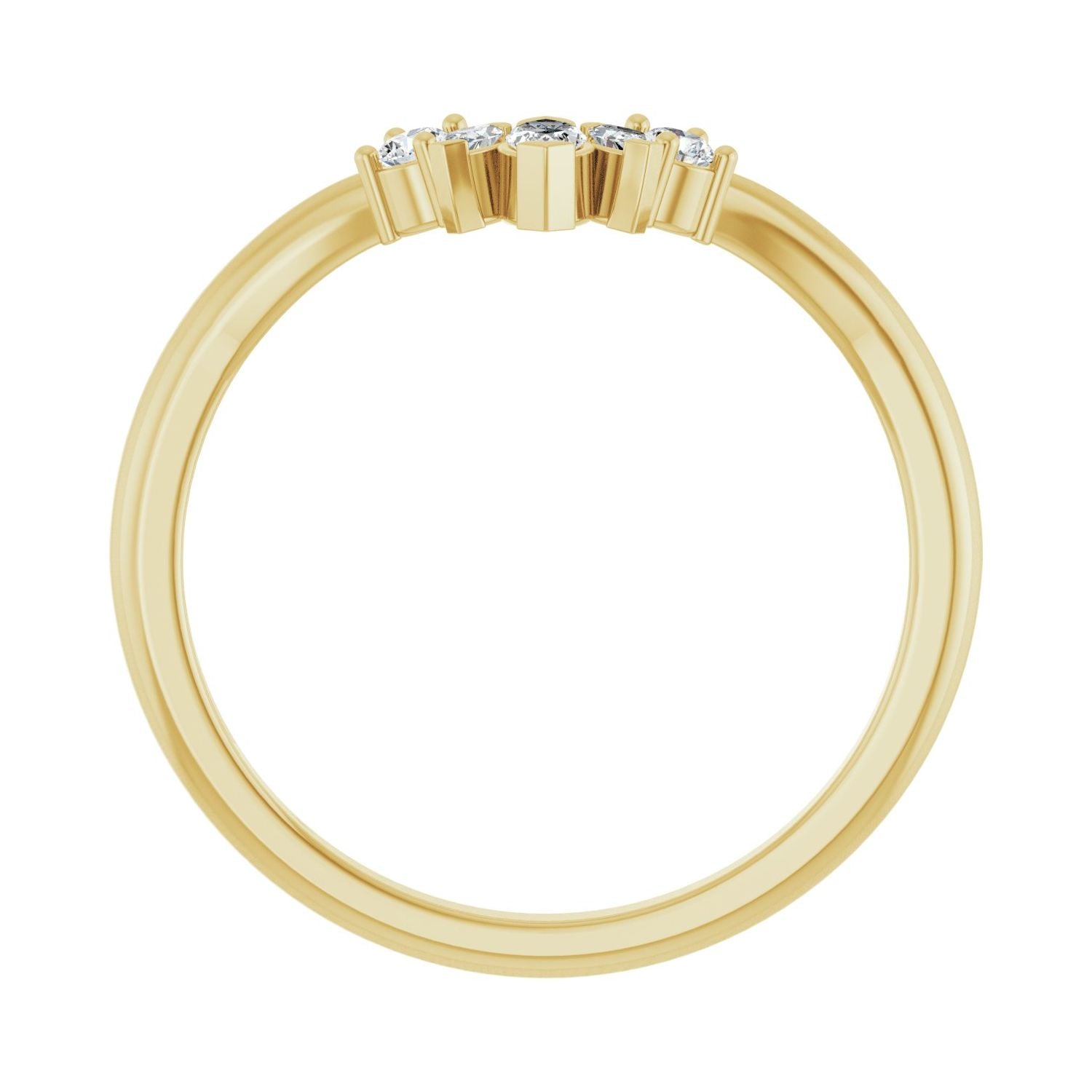 Seafoam — 4 x 2 mm, yellow gold