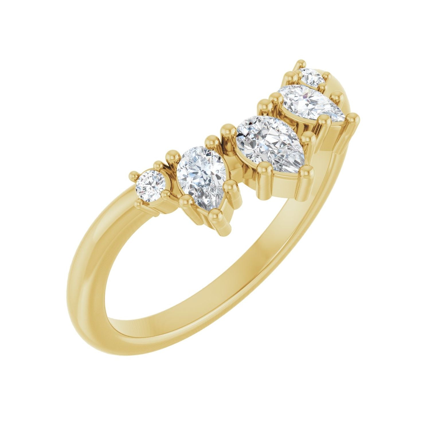 Dewdrop — 4.5 x 3 mm, yellow gold