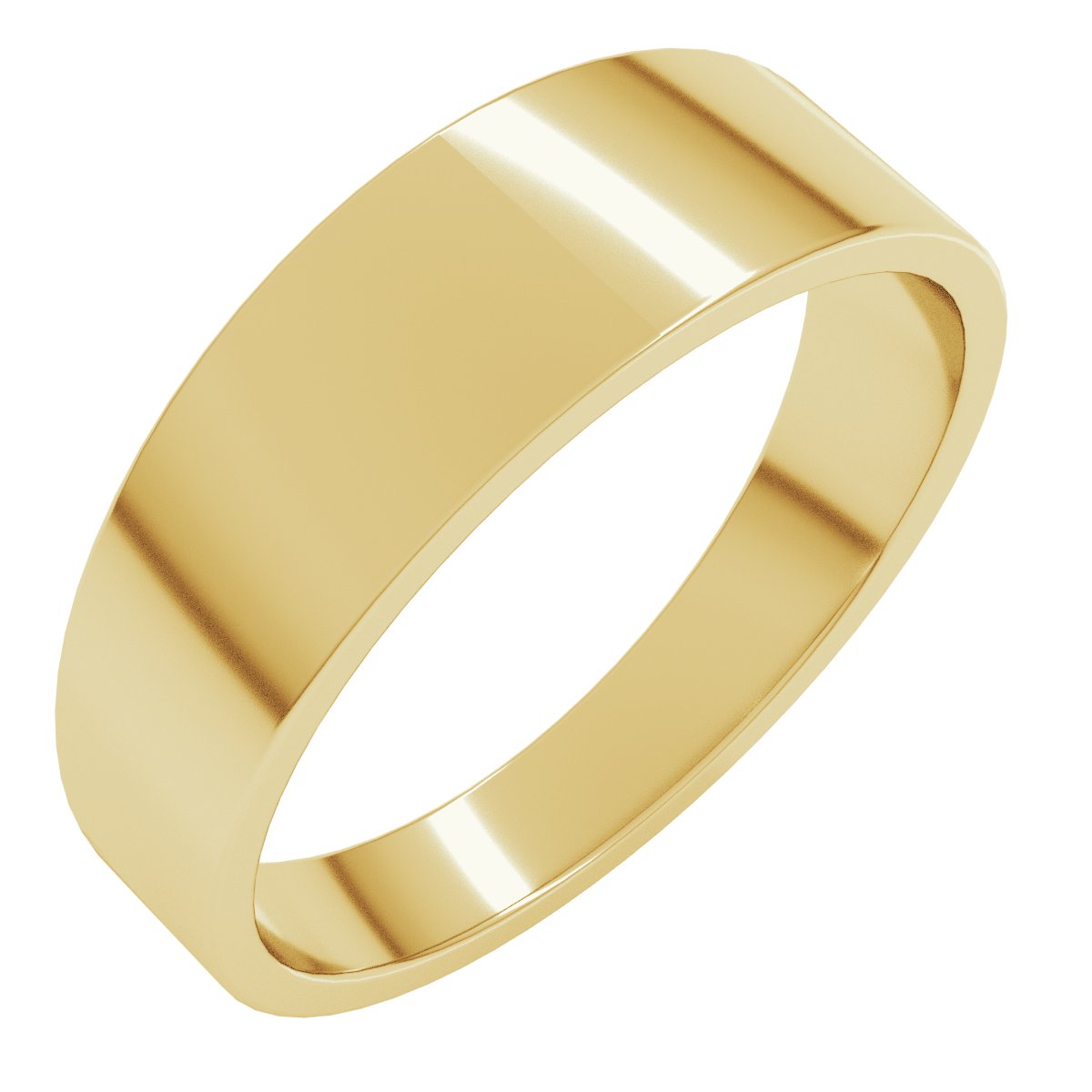 Lightweight Tapered Flat Band — 6 mm, yellow gold