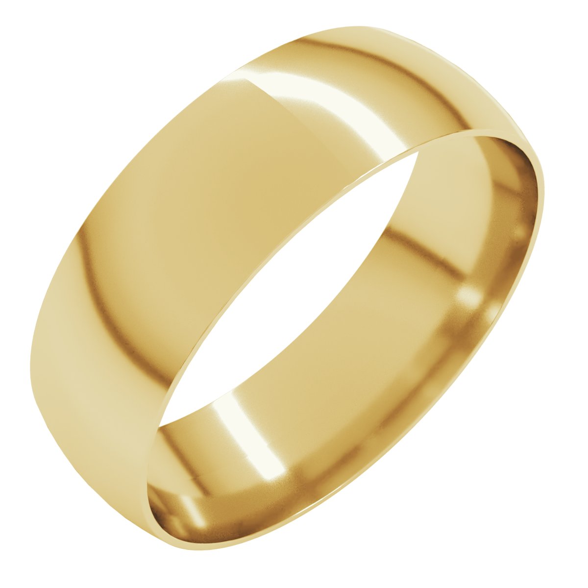 Ultra-Light Comfort-Fit Half Round Band — 6 mm, yellow gold