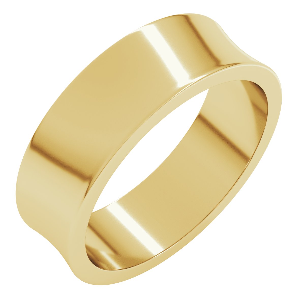Lightweight Concave Band — 6 mm, yellow gold