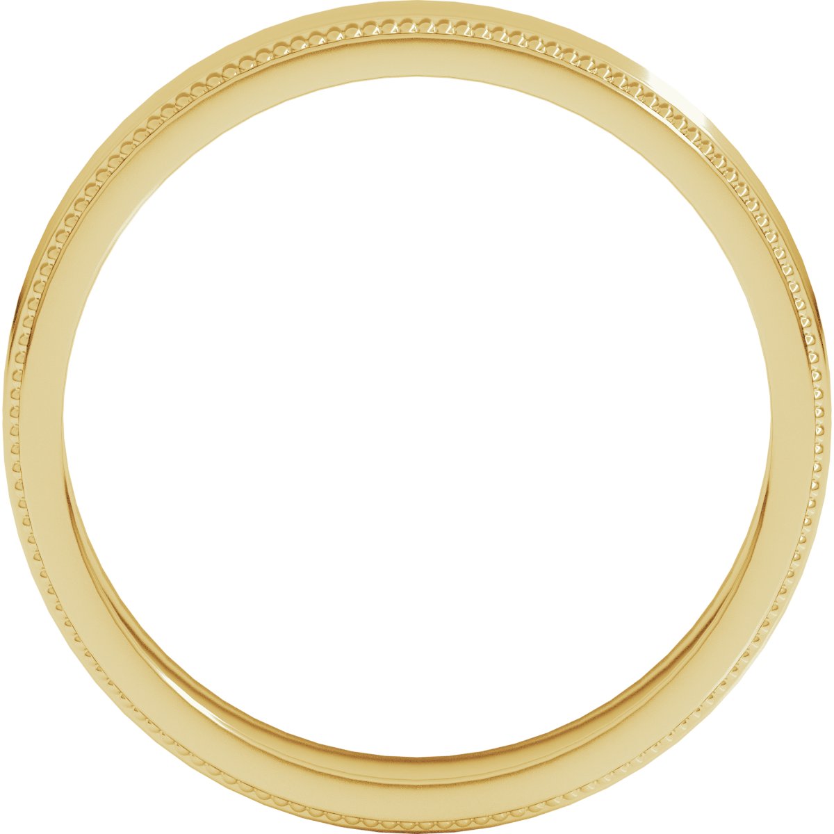Lightweight Stepped-Edge Milgrain Concave Band — 4 mm, yellow gold
