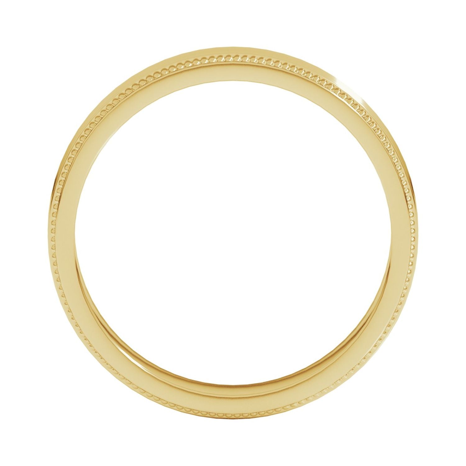 Lightweight Stepped-Edge Milgrain Concave Band — 4 mm, yellow gold