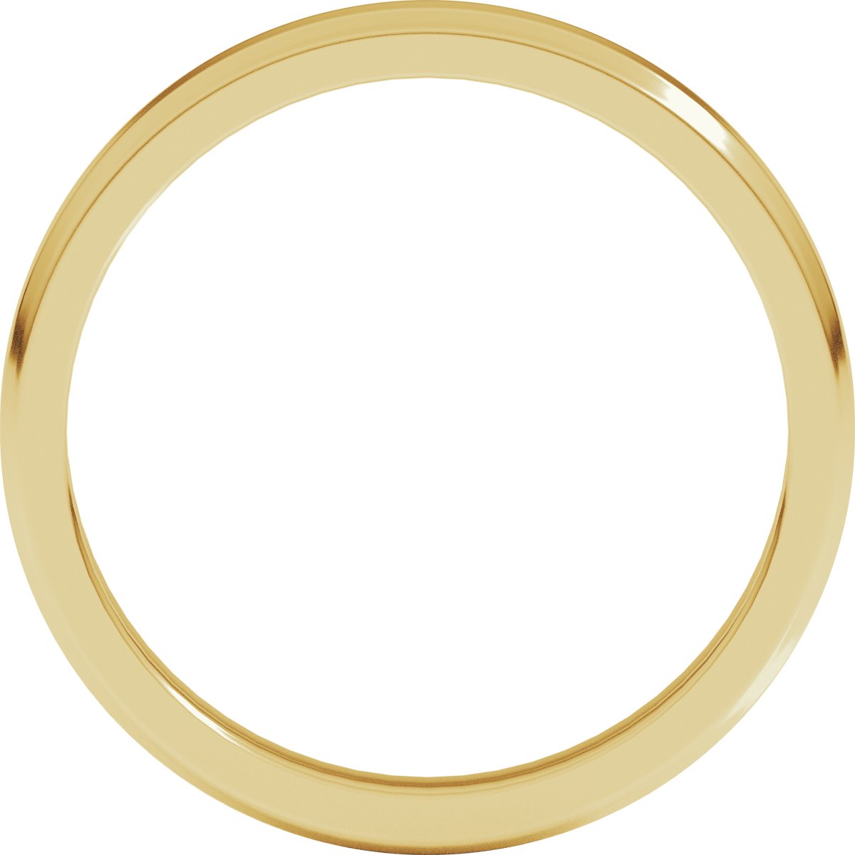 Lightweight Beveled-Edge Flat Band — 3 mm, yellow gold